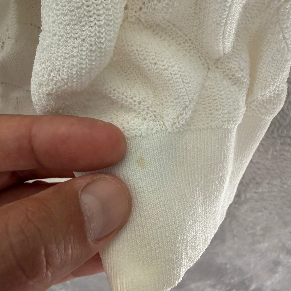 Wilfred Diamond Knit Half Sleeve Cardigan Women Size M preppy chic‎ Cream Dainty - Picture 3 of 9